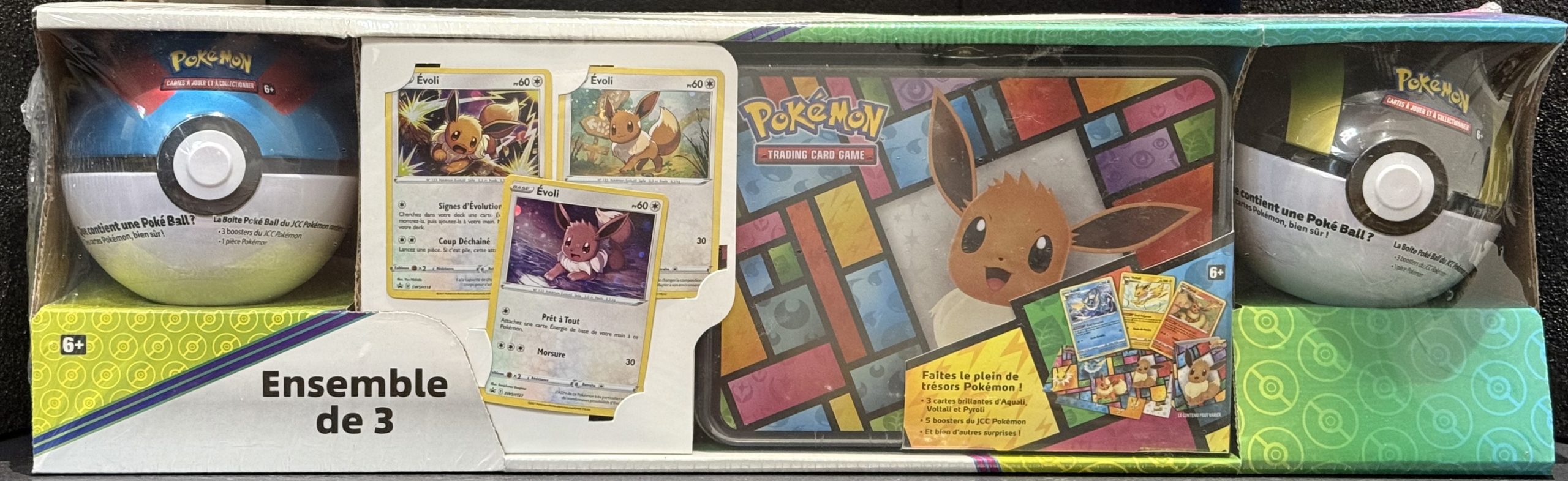 Pokemon – ENSEMBLE DE 3- COFFRET EVOLI -2POKE BALLS (FR)