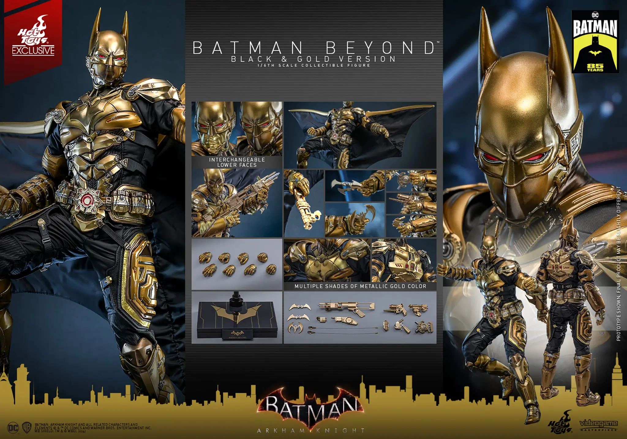 Batman: Arkham Knight Videogame Masterpiece Action Figure 1/6 Batman Beyond (Black & Gold Version) – HOT TOYS EXCLUSIVE