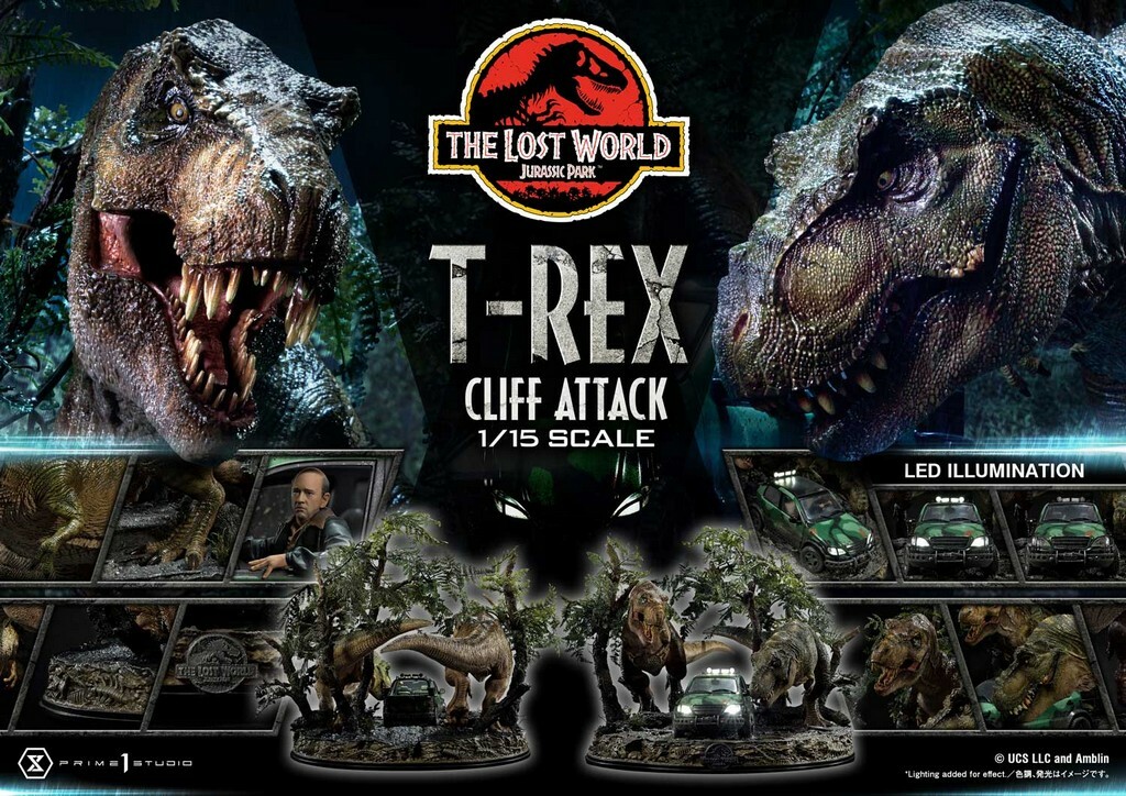 Jurassic Park: The Lost World – T-Rex Cliff Attack 1:15 Scale Statue – PRIME 1 STUDIO